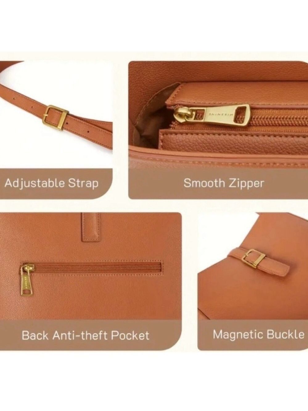 Vegan Leather Shoulder Bag New - Picture 5 of 5